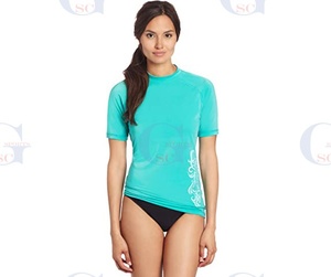 High Quality <b>Slim</b> Sport Rash Guards for Women Custom Printed O-Neck BJJ MMA Comfortable Spandex Fabric Latest Pattern Design - Product Image 5