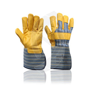 Guantes de trabajo de cuero de grano de vaca Guantes de mano de seguridad PPE con forro múltiple para trabajos industriales y de construcción - Product Image 1