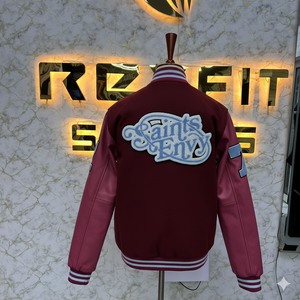 High Quality Custom Design Embroidered Wool and Silk Men's Jacket with <b>Covered</b> <b>Button</b> Closure versity jackets Lettermen jackets - Product Image 6