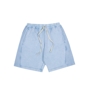 2024 haute qualité personnalisé hommes Vintage coton français éponge Sweat Shorts lavage à l'acide solide motif haute rue personnalisé fabricant - Product Image 6