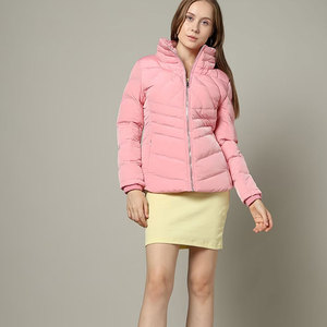 Womens High Collar Puffer <b>Jacket</b> <b>Down</b> Soft Pink Cotton <b>Filling</b> Quilted Nylon Lining Winter <b>Jacket</b> - Product Image 1