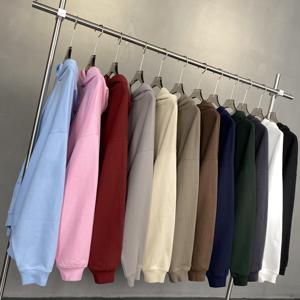 Logo personnalisé imprimé graphique lourd 430GSM coton surdimensionné Streetwear luxe français Terry sweats à capuche pour hommes unisexe - Product Image 4