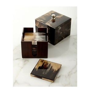 Hot Selling 2024 Ox Horn Coasters for Coffee Tea Serving Horn Coaster for Multi Use Hotel Restaurant Table Decor Kitchen Product - Product Image 1
