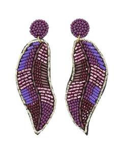 Colorful <b>Thread</b> Embroidery Earrings with <b>Beads</b> - Product Image 3