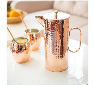 Hot Selling Handmade Hammered Copper Water Pitcher Jug Carafe Dispenser Wholesale - Product Image 2