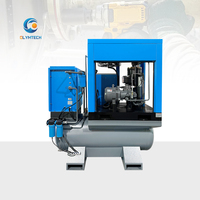 Compresseur d'Air à Vis Intégré 250L 400L avec Réservoir d'Air 7.5Kw 11Kw 15Kw Fixe OEM ODM Doté d'un Moteur PLC et Sécheur d'Air