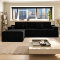 Ensemble de canapés modulaires 2 pièces 265,3 x 175,4 cm, canapé en velours combinable, compressé, sans assemblage, pour salon, hôtel, hôpital