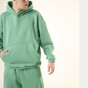 ผู้ผลิตชุดเสื้อฮู้ดดี้ทรงบ็อกซี่แบบครอปและชุดแทรคสูทสไตล์สตรีทแวร์พร้อมโลโก้สั่งทำ  แบบโอเวอร์ไซส์  ไม่มีลาย  สำหรับเล่นกีฬา - Product Image 4