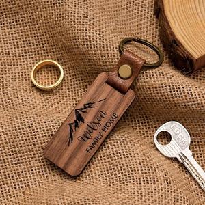 Porte-clés personnalisé en bois gravé au laser, logo vierge, cadeau souvenir promotionnel, porte-clés en bois naturel, vente en gros bon marché - Product Image 1