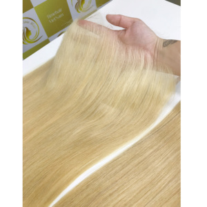 Nouveau chaud 100% Super Double Frontal HD dentelle extensions de cheveux humains trame en stock cheveux raides vietnamien HD couleur blanc pur - Product Image 1