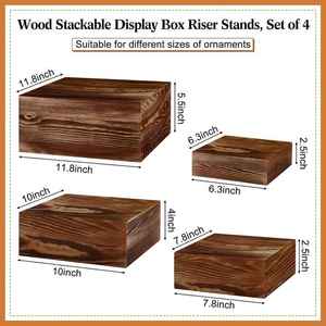 ชุดกล่องโชว์เค้กไม้แบบเรียบง่ายสำหรับโต๊ะขนมงานแต่งงานงานปาร์ตี้ - Product Image 5