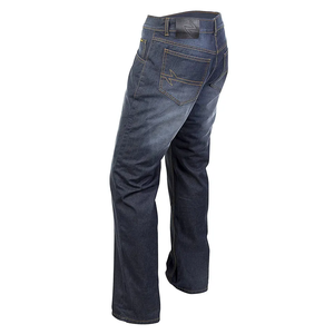 Vintage bleu lavé résine Application en détresse Flare jambe Baggy hommes taille moyenne solide écologique broderie Streetwear - Product Image 3