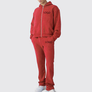Ensemble de survêtement unisexe personnalisé avec logo imprimé pour homme : sweat à capuche épais et pantalon de jogging - Product Image 6