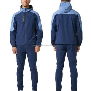 Conjunto de Chaqueta Cortavientos y Pantalones Deportivos de Poliéster para Hombre, Chaqueta Cortavientos con Cremallera y Pantalones Deportivos de Nailon, Conjunto de Dos Piezas - Product Image 4