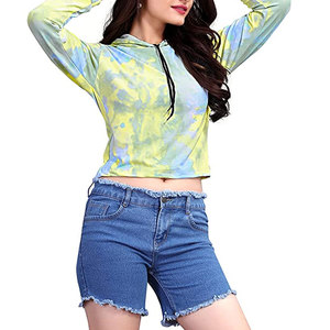 Meilleure vente de sweat à capuche pour femme qualité professionnelle hiver automne col à capuche écologique séchage rapide sweats à capuche courts - Product Image 6