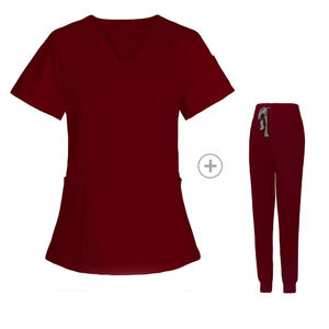 Conjuntos de Uniformes Médicos Unisex, Camiseta de Manga Corta con Cuello en V y Bolsillos, Uniforme Médico Personalizable de Alta Calidad - Product Image 1