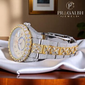 นาฬิกาสแตนเลสสตีลสุดหรูพร้อมจอแสดงผลแบบอะนาล็อกสำหรับผู้ชายเครื่องประดับหน้าอกสไตล์ฮิปฮอปแบบสั่งทำ - Product Image 5