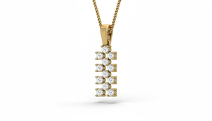 Pendentif vertical en diamant rond éthique de luxe, or blanc 18 carats avec diamants naturels réels, bijoux fins élégants pour femmes - Product Image 4