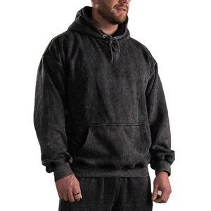 Sudadera con capucha de corte regular de lana Vintage para hombre personalizada con ropa informal bordada de algodón pesado ecológico para el invierno - Product Image 1
