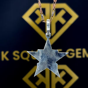 Colgante de moissanita personalizado, colgante de letra H personalizado VVS moissanita, colgante de plata Hip Hop VVS moissanita - Product Image 2