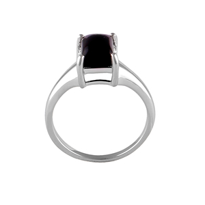 Natural Black Onyx Solitaire <b>Ring</b> for Women 925 Sterling <b>Silver</b> <b>Emerald</b> Oval Cut Geometric Hip Hop Everyday Wear Shah Gems - Product Image 3