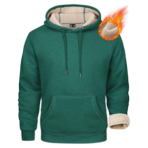 Sweat à capuche lourd hommes 380 GSM tissu épais sweat à capuche uni personnalisé pour une utilisation en extérieur épaule tombante Streetwear avec couche intérieure polaire - Product Image 1