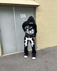 Conjuntos de pantalones de chándal informales de invierno y sudaderas con capucha, chándal personalizado para deportes de Fitness, chándales de lana de algodón sólido de ajuste Regular - Product Image 4