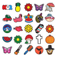 Breloques personnalisées en PVC écologique avec logo sur mesure, accessoires pour chaussures et sacs, thèmes vacances, été, fleurs, Halloween