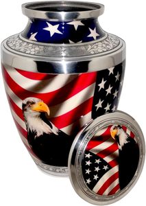Drapeau américain patriotique pour les cendres humaines Adulte 200 pouces cubes pour les cendres-Urnes de crémation des vétérans - Product Image 3