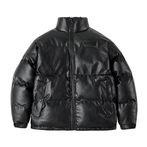 Logo personnalisé OEM Hommes Manteaux Rembourrés Hommes Bulle Doudoune Veste Manteau Personnalisé Hommes PU Cuir Chaud Matelassé Veste d'Hiver - Product Image 3