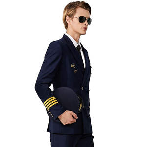 Uniforme Personalizzata Unisex per Pilota di Linea, Completo da Capitano di Volo a 2 Pezzi con Maniche Lunghe, Divisa per Assistenti di Volo e Personale Aeroportuale ODM - Product Image 5