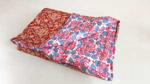 <b>Floral</b> Block Print Organic Cotton Razai <b>Quilted</b> Reversible Blanket - Product Image 3