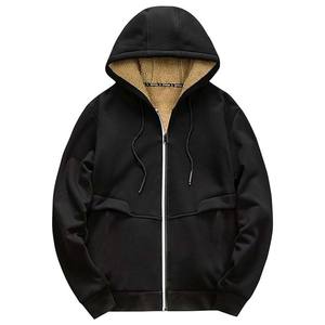 Logo personnalisé Hommes Hiver Chaud Sherpa Doublé Hoodies Lourd Zip Up Sweat Veste 100% Coton Impression Numérique - Product Image 1
