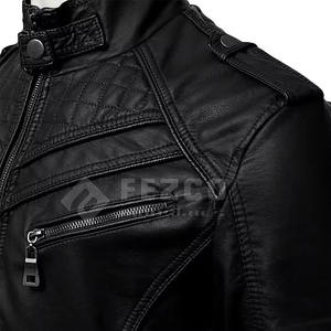 Veste d'hiver classique pour homme en cuir premium, style motard, coupe décontractée, imperméable et respirante, avec col montant, fabrication OEM sur mesure - Product Image 6