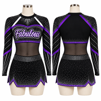 Uniforme de cheerleading sur mesure OEM, une pièce, en spandex haute élasticité, avec strass, justaucorps de cheerleading
