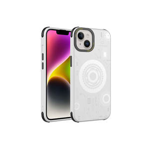 Funda de Silicona con Patrón de Carga Inalámbrica Netzy SAFA para iPhone 14 Plus, Compatible, Blanca - Product Image 1