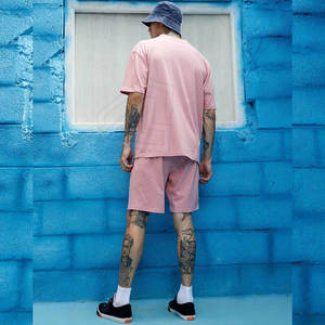 Nuevo estilo de 2 piezas de entrenamiento de verano para hombres transpirable de talla grande 100% chándal de algodón conjunto de gimnasio con diseño personalizable - Product Image 2