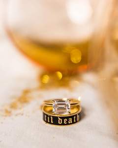 Bague personnalisée jusqu'à ce que la mort nous sépare Bague d'amour étanche en acier inoxydable Cadeau d'anniversaire Bijoux de mariage - Product Image 2