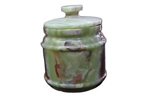 Pot à bonbons fait main Onyx, pot en onyx vert, pot en pierre de marbre - Product Image 3