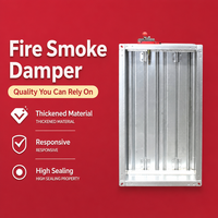 Amortisseur de fumée pour conduit rectangulaire en acier galvanisé avec bride et lien fusible – 4 tailles