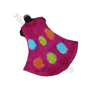 Último Tie Dye Maxi vestido de mujer señora elegante escote redondo sin mangas rayón Maxi vestido Tie Dye largo Maxi vestido hecho a mano - Product Image 2