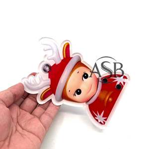 Sonny Angel Christmas Acrylic Lash <b>Tile</b> Custom Logo Printing Sustainable Customizable Beauty Tool With <b>Magnets</b> And Tweezer - Product Image 4