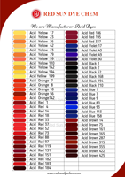Jaune Acide 199 E-4RL (Jaune Acide) Orange Clair en Poudre Qualité Industrielle Pureté 99,99% RED SUN DYE CHEM Fournisseur Inde