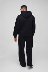 Survêtement 2025 de haute qualité 100% coton, pantalon uni et sweat à capuche zippé, vêtements décontractés, survêtement d'hiver pour hommes - Product Image 5