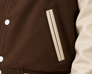SINEWY SPORTS Men's Brown Varsity <b>Jacket</b> NY Embroidery Preppy Style Genuine <b>Leather</b> Breathable <b>Winter</b> Regular Fit Turn-down - Product Image 5