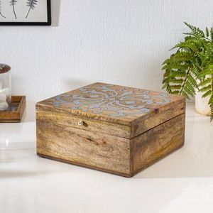 Modern Style Wooden Storage <b>Box</b> Handcrafted Design Natural Wood <b>Box</b> Mango and Acacia Wood <b>Keepsake</b> <b>Box</b> With Multiple Use - Product Image 5
