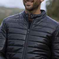 Blouson de moto classique personnalisable en cuir de vache et de mouton, matelassé horizontalement, avec fermeture éclair et capuche, grande taille, coupe-vent pour l'hiver