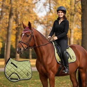 Ensemble de matériel de cheval assorti en vrac comprenant un tapis de selle Crochet oreille Bonnet absorbant les chocs bottes de brossage pour la compétition d'équitation - Product Image 6