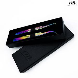 Pince à épiler multi-cils personnalisée de haute qualité RMI avec emballage de boîte noire 2 pièces et ensemble de 2 points différents - Product Image 3