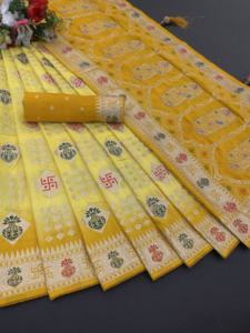 Nuevo lanzamiento Dola tela de seda Sari viscosa pesada Zari tejido para ropa de boda floral étnica - Product Image 4